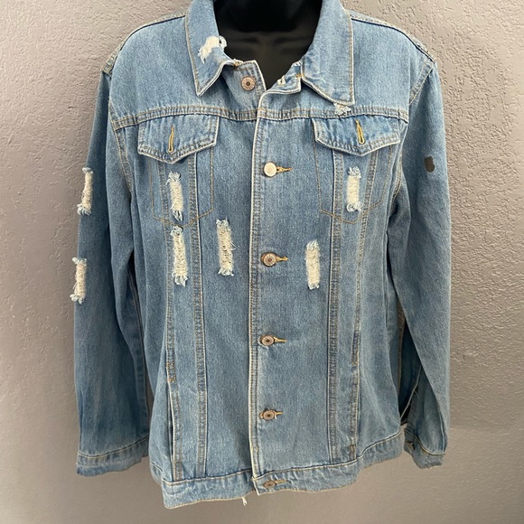 Divided RESIST Distressed Denim Jacket - Picture 3 of 7